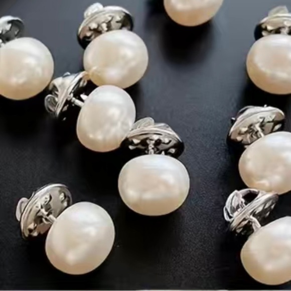 Source Unknown Jewelry - 3/$10 Pin Replacement Buttons 4ct Pearl Enamel Brooch